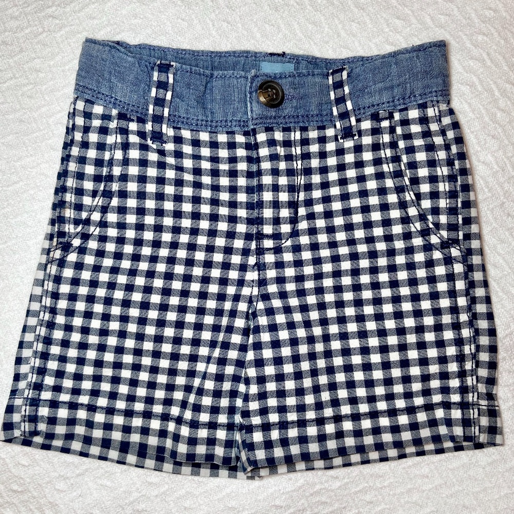 Baby Gap Black White Check Classic Shorts 12-18m
